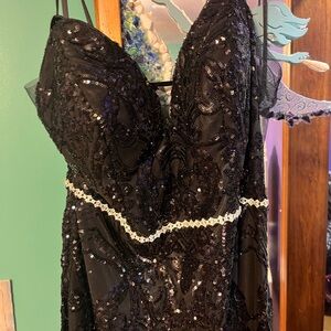 Elegant Black Sequin Dress